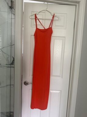 SHEIN Bright Red Double-Spaghetti Strap Maxi Dress